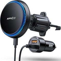 15W Wireless Car Charger, Compatible with MagSafe, Magnetic Vent Mount for iPhon