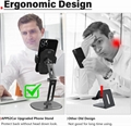 Phone Stand for Desk [No Dropping Stable Triple-Clamp Holder] Adjustable Height 