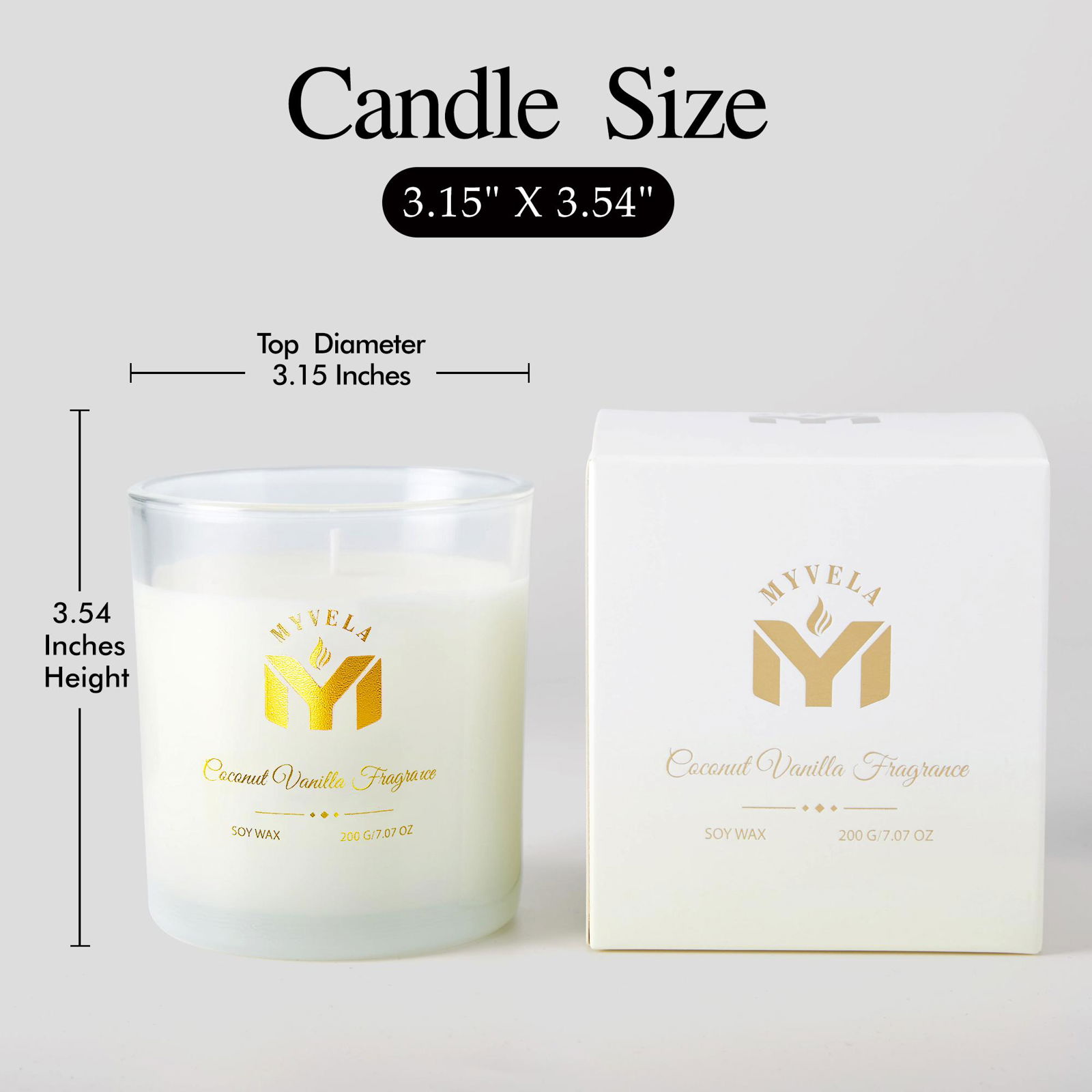 Scented Candle Coconut Vanilla  Fragrance  7.07 Oz Soy Wax 40 Hours Long L 3