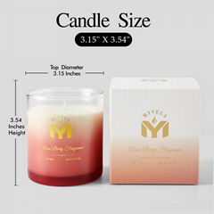 Scented Candle Rose Berry  Fragrance  7.07 Oz Soy Wax 40 Hours Long L