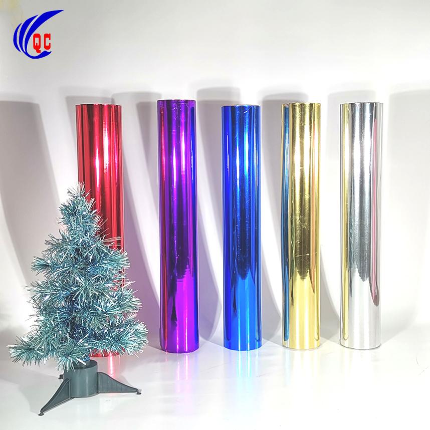 Silver Plastic PVC Metallized Glitter Film Sheets Roll