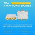 0.8-8GHz precision 4 way power splitter Power Divider with SMA connector 5