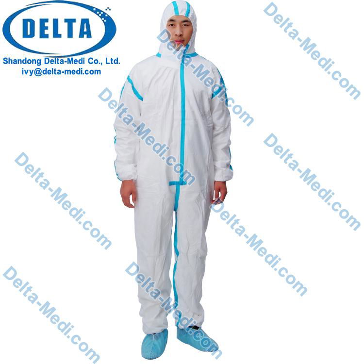 Microporous Heat Sealing Taped Medical Protective Clothing medical coverall 3