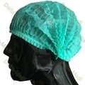Green Single Elastic Disposable Mob Cap , Doctor Bouffant Disposable Hair Cover 3