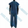 Dustproof Breathable V Neck Disposable Scrub Suit Warm Up With Pockets 3