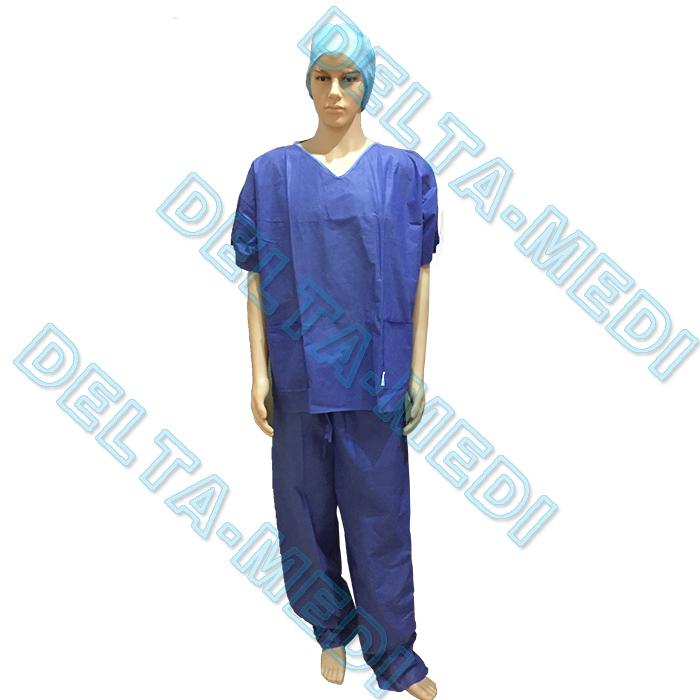 Dustproof Breathable V Neck Disposable Scrub Suit Warm Up With Pockets 4