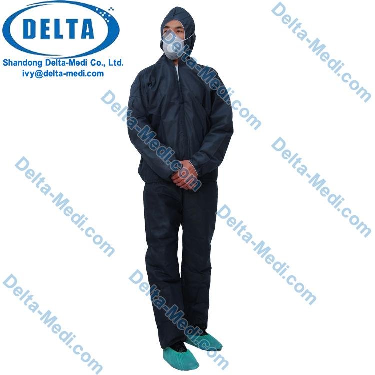 Zip Front SMS Disposable Protective Apparel With Hood Boots 3