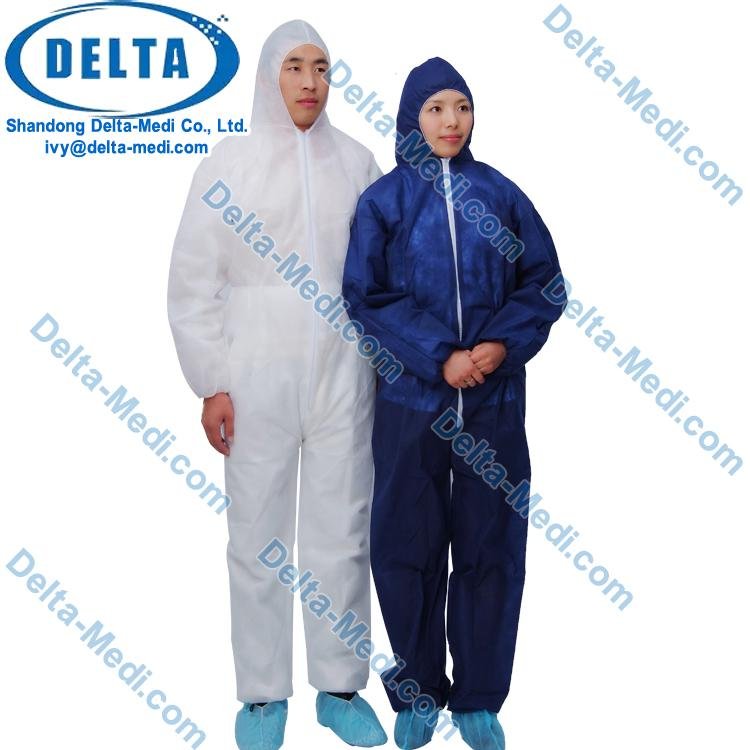 Zip Front SMS Disposable Protective Apparel With Hood Boots 2