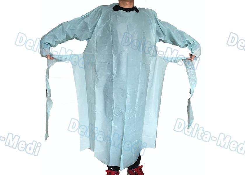 Protective Medical Plastic Products Waterproof CPE Gown With Sleeves 2