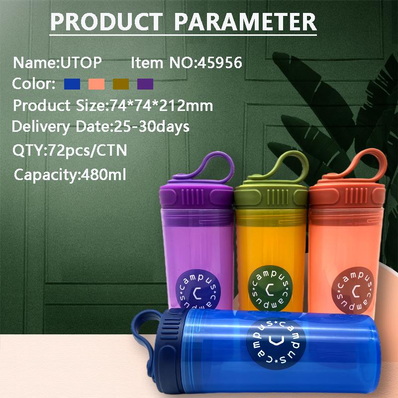 Portable Sofe Handle Carry Plastic Water Bottle