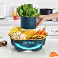Household kitchen double plastic vegetable washing basket fruit rotating dish as 4
