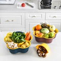 Household kitchen double plastic vegetable washing basket fruit rotating dish as 2