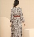 Baizi retro temperament printed skirt female autumn 2021