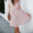 2021 summer new V-neck positioning flower dress 5