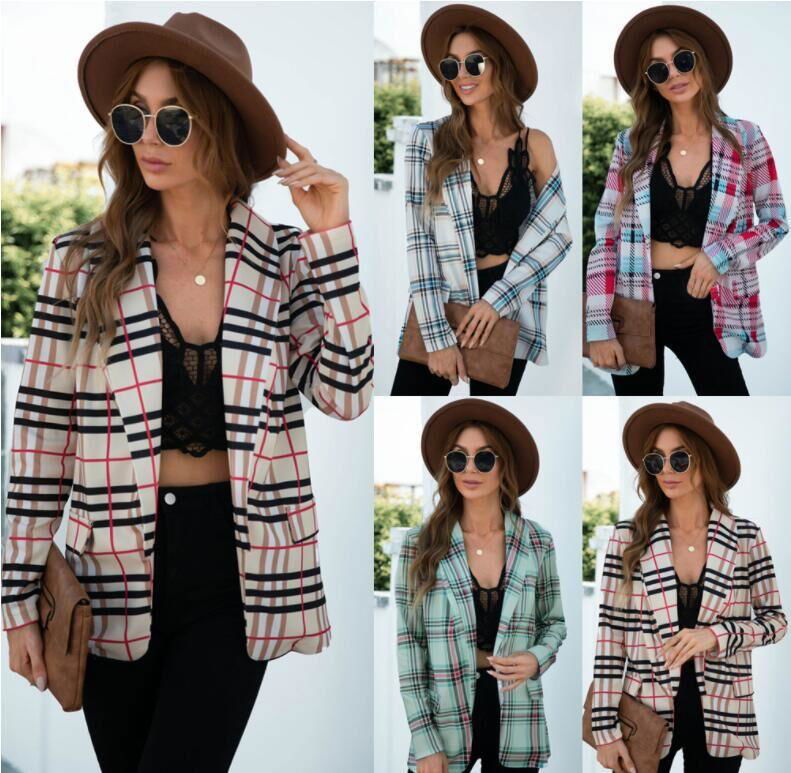 2021 autumn and winter hot sale plaid suit jacket