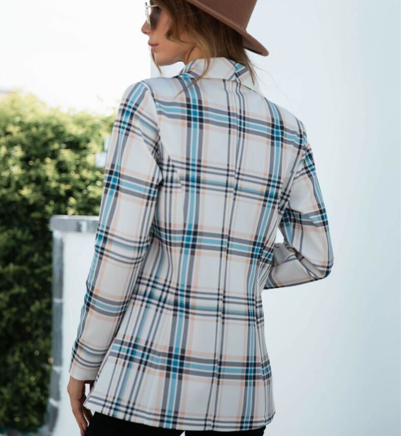 2021 autumn and winter hot sale plaid suit jacket 4