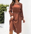 2021 Fall New Arrival Women's Polka Dot Round Neck Halter Dress