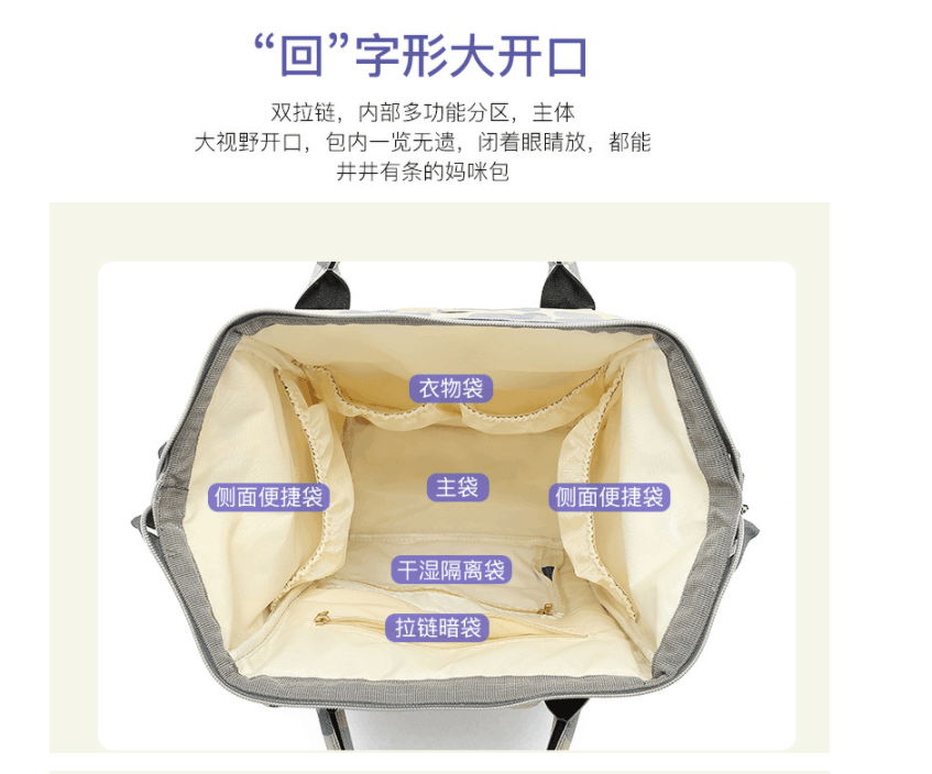 New Mummy Bag, Multifunctional Double Shoulder Diaper Baby Bag 4