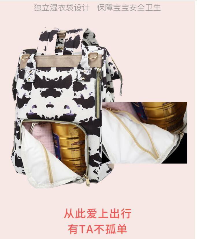  Fashion Printed Backpack, Multifunctional and Large Capacity Mother and Baby Bag 4