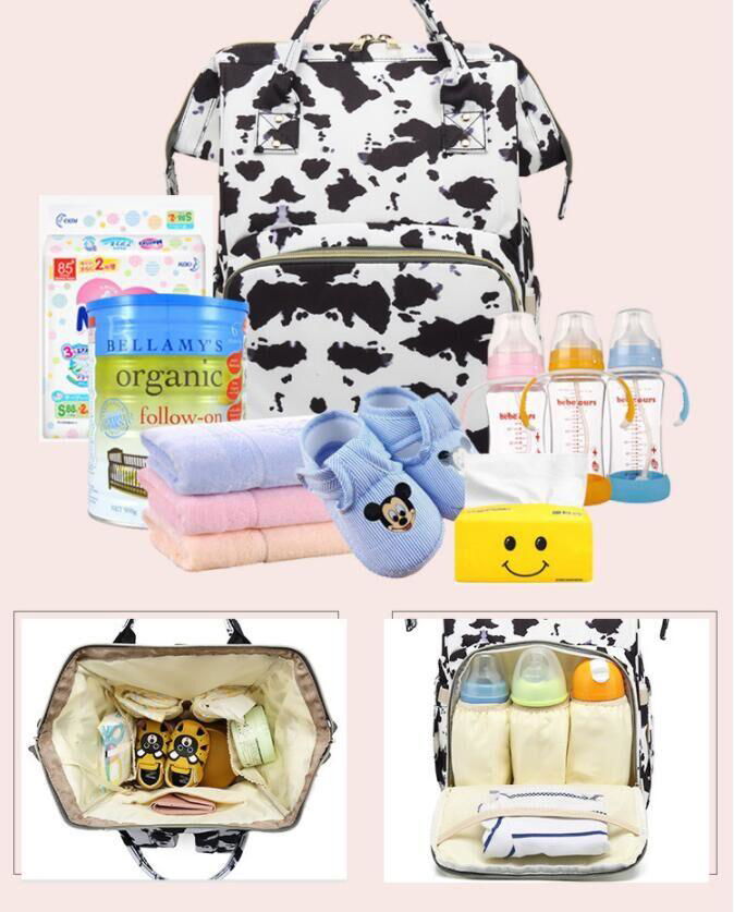  Fashion Printed Backpack, Multifunctional and Large Capacity Mother and Baby Bag 2