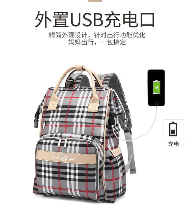 USB rechargeable mother and baby bag portable travel backpack 3
