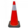 Roadway Safety PVC Orange Reflective Film Parking Barrier Traffic Road Cone 2