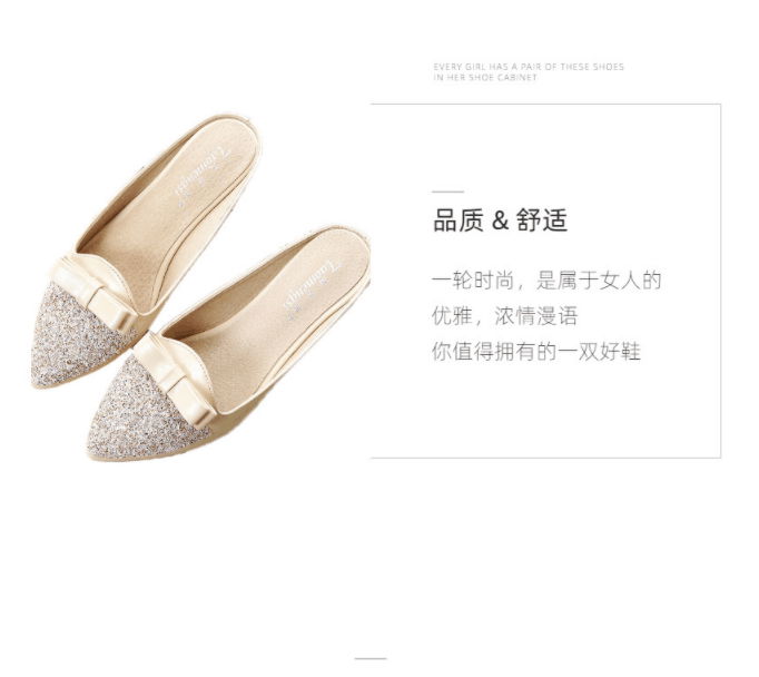 2021 new slippers women's outer wear pointed toe sandals 3