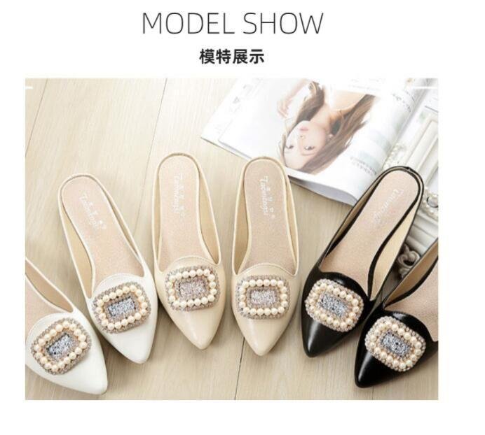 Sandals women fashion pearl rhinestone women shoes Baotou sandals 2