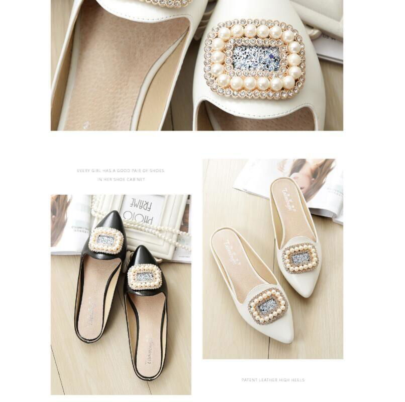 Sandals women fashion pearl rhinestone women shoes Baotou sandals 4