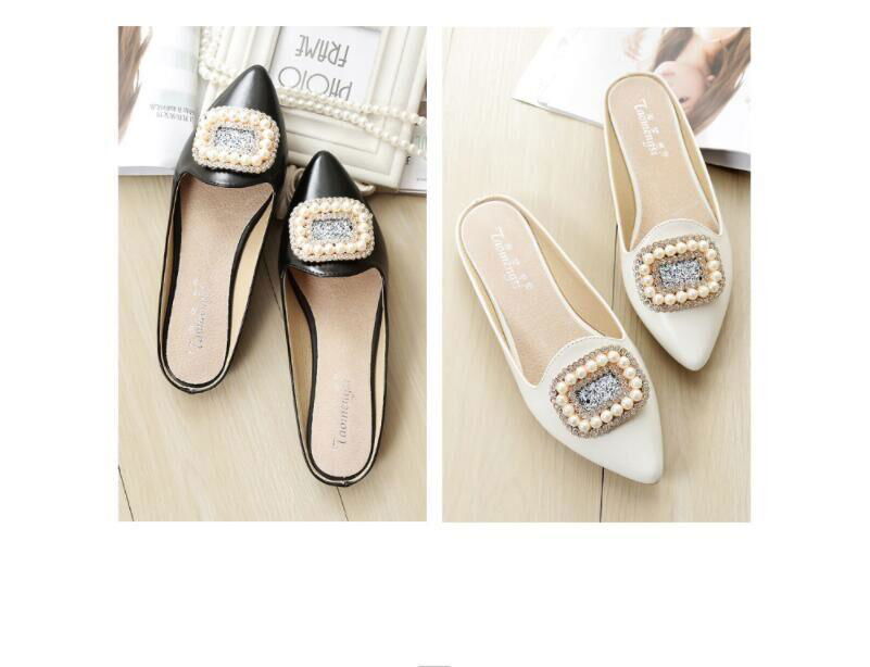 Sandals women fashion pearl rhinestone women shoes Baotou sandals 5