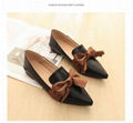Fashion bow flat shoes with one foot and two wear loafers with soft sole 3
