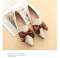 Fashion bow flat shoes with one foot and two wear loafers with soft sole 5