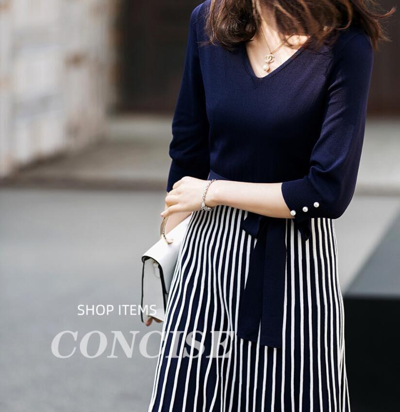 New retro elegant knitted pleated skirt 