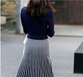 New retro elegant knitted pleated skirt 