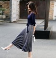 New retro elegant knitted pleated skirt  2