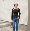 One-line collar off-shoulder pullover sweater women's autumn new style 