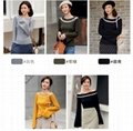 One-line collar off-shoulder pullover sweater women's autumn new style  2