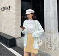 Women's new retro V-neck frayed loose sweater coat  5