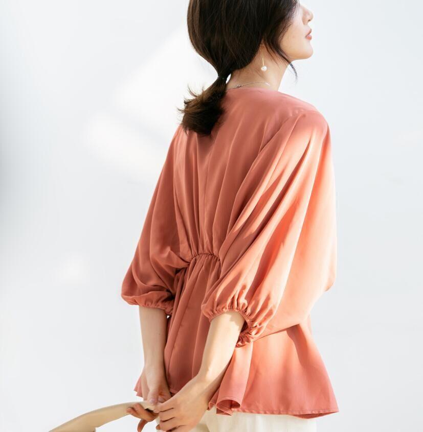 Chiffon shirt temperament blouse women's sweet fairy little shirt  4