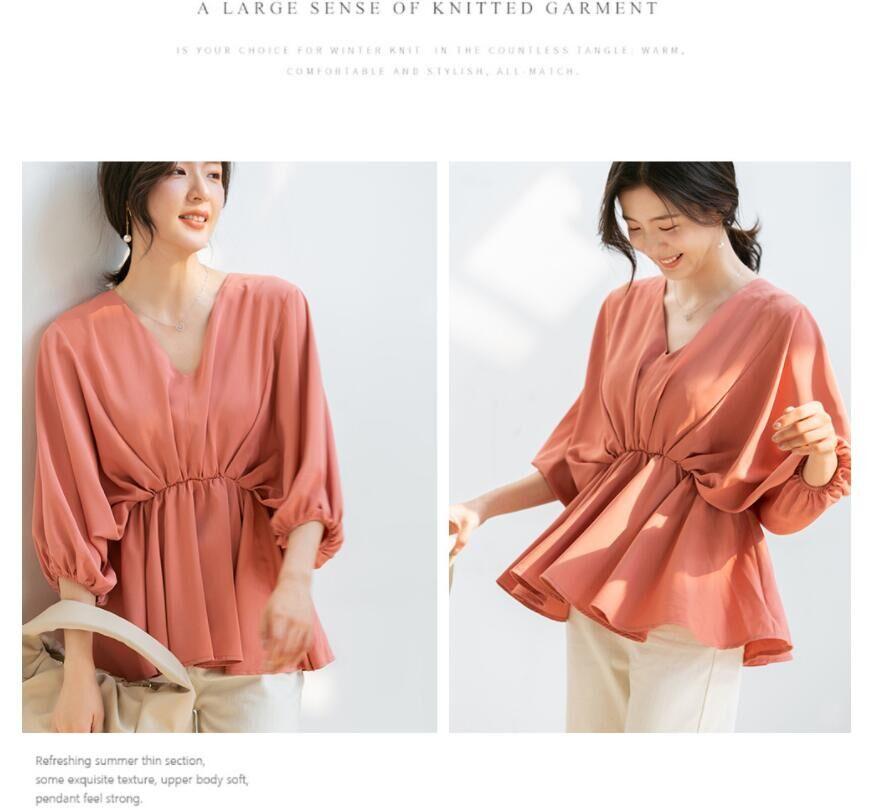 Chiffon shirt temperament blouse women's sweet fairy little shirt  2