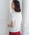 Japanese women's knitwear short-sleeved round neck bottoming shirt 