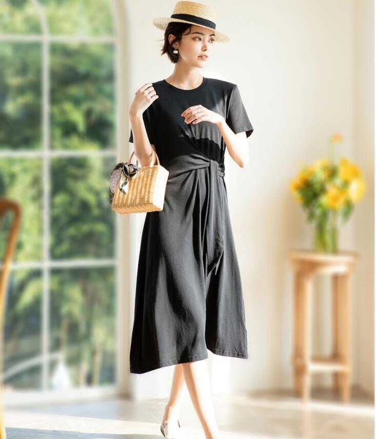 Temperament women's T-shirt skirt loose dress female summer  4