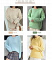 Autumn new lazy loose openwork knitted sweater top  2