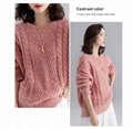 Women's Autumn New Mohair Round Neck Loose Outer Sweater 