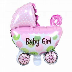 Foil Mylar Balloons Baby girl baby boy baby stroller shape decoration balloon