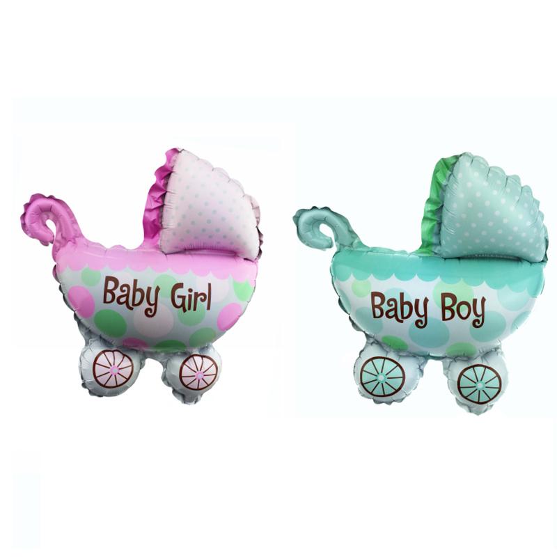 Foil Mylar Balloons Baby girl baby boy baby stroller shape decoration balloon 3