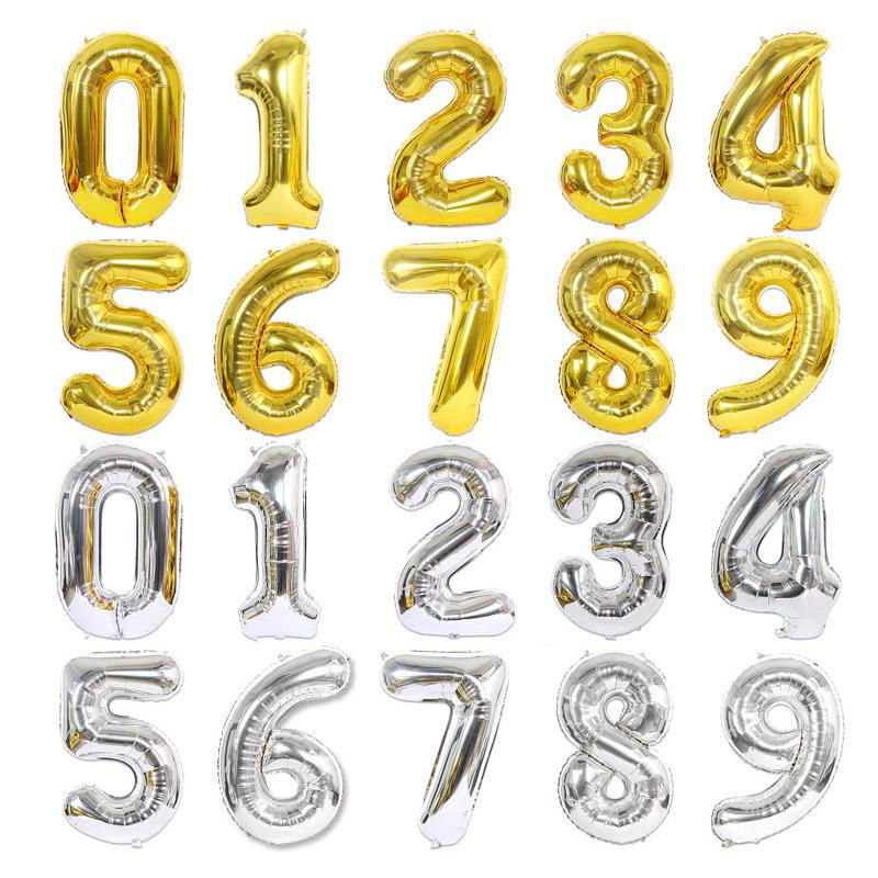 100cm 40inch 0-9 number foil balloon Hot selling helium mylar balloons