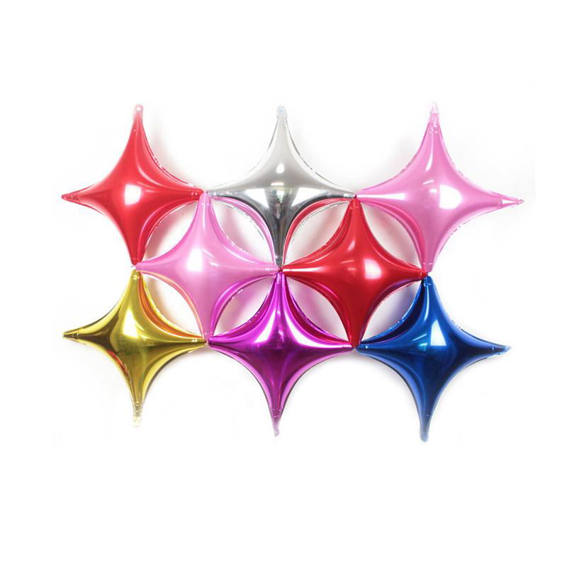 Four-pinted Star Foil Mylar Balloons 26inch Solid Color 2