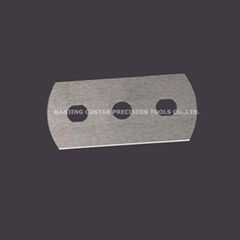 Round corner tungsten steel three-hole slitting blade