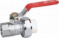 Plastic pipe fittings PPR brass ball valve with singal union 4